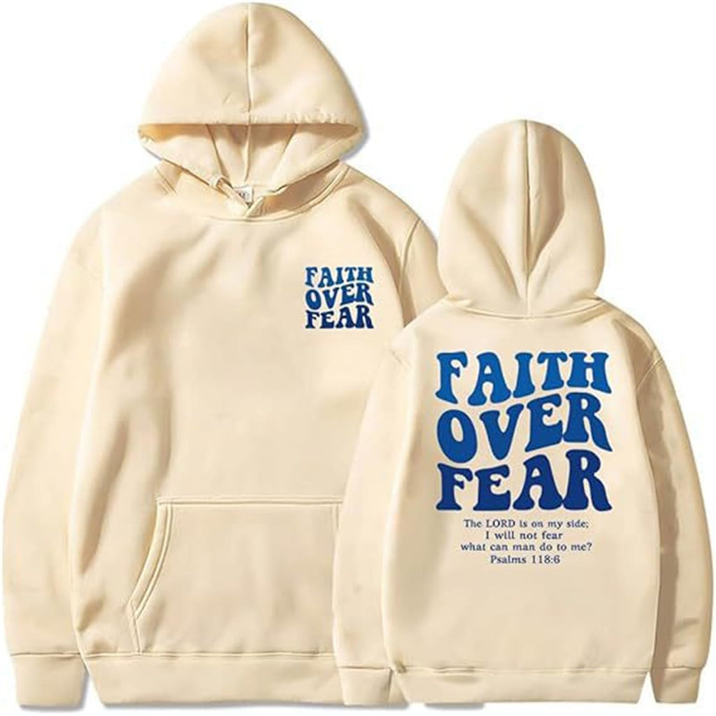 Faith Over Fear Hoodie - Men & Women (BeigeLarge)